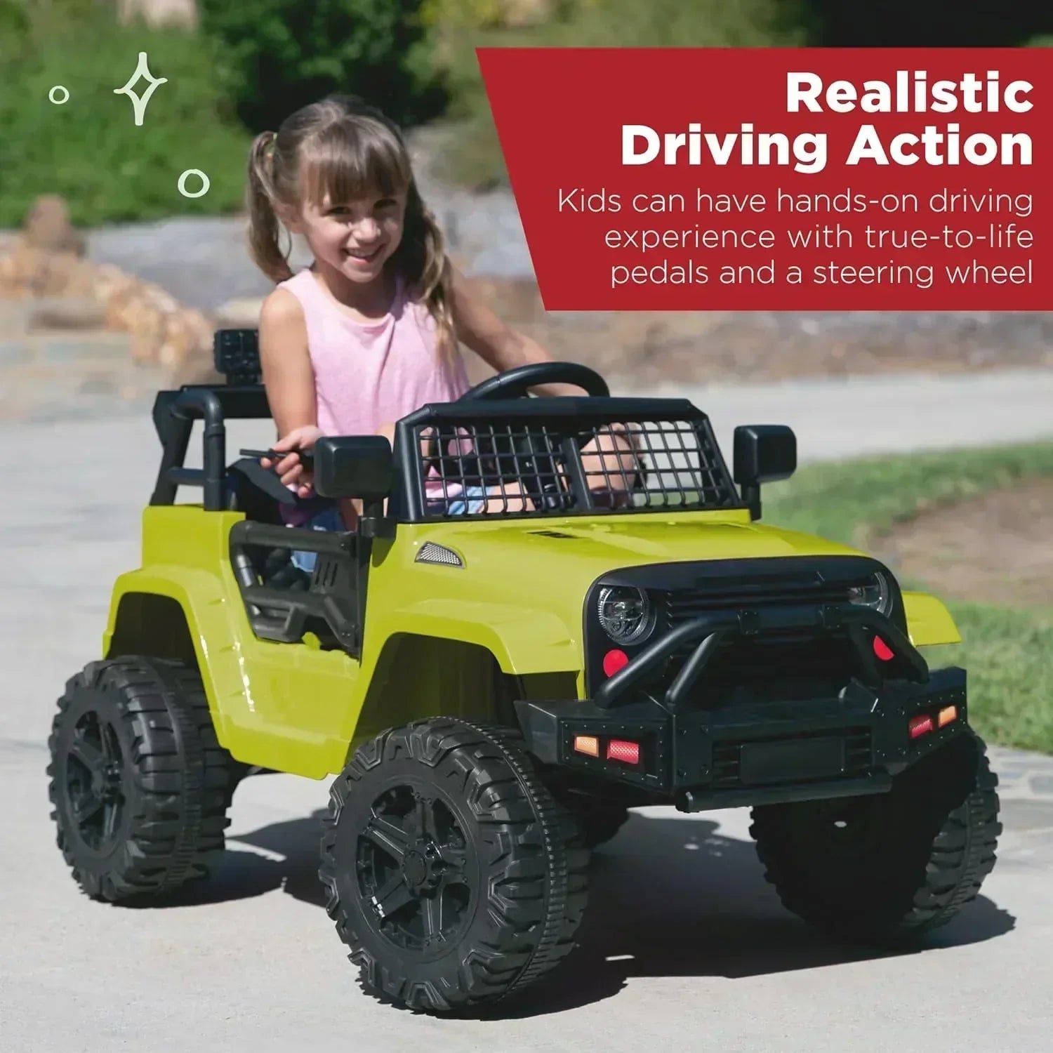 Best Choice Products 12V Kids Ride-On Truck Car with Spring Suspension and LED Lights