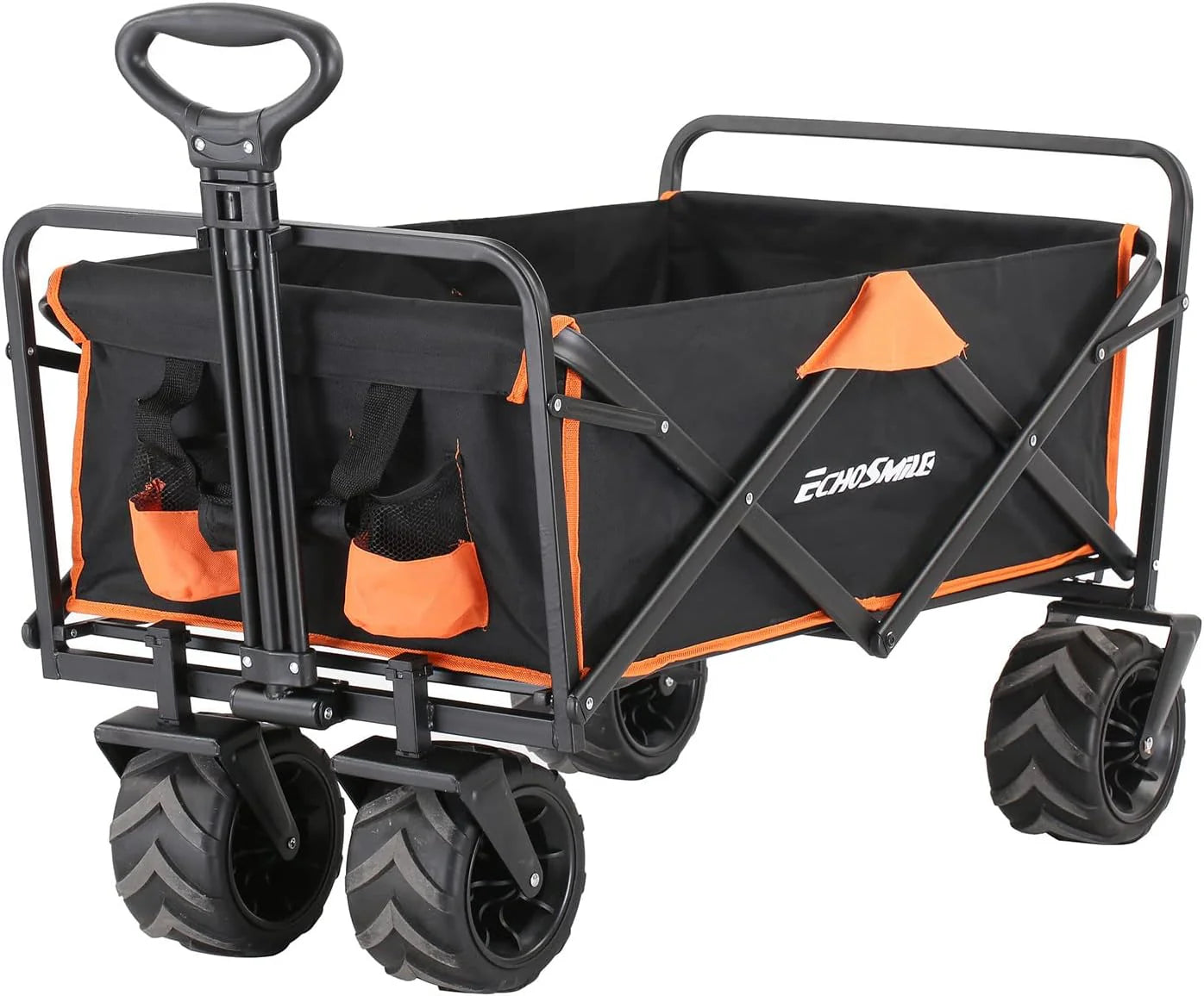 Heavy Duty 350 lb Capacity Foldable Caravan, Outdoor Folding Camping Caravan, Portable Grocery Cart, Adjustable Rolling Cart