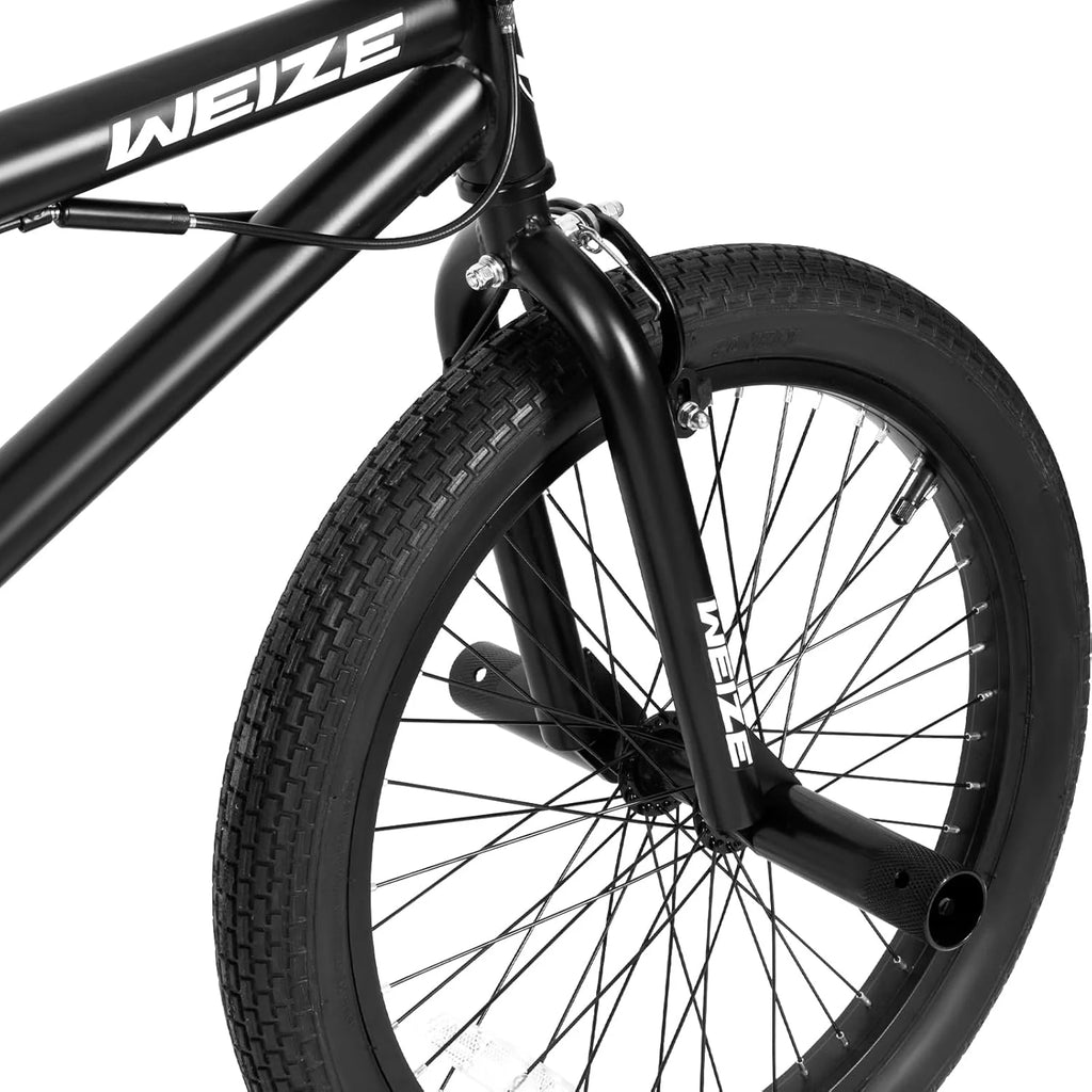 WEIZE Freestyle BMX Bicycle 20 Inch Stunt Bike for Kids and Adults Men and Women High Strength Steel Frame 360 Degree Rotor Freestyle