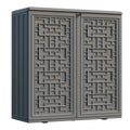 Indoor Outdoor Storage Cabinet Waterproof with Shelf Off White Plastic Outdoor Cabinets