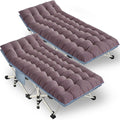 2 Pack Camping Cot with Mattress Comfortable Sleeping Cot Camping Cots for Adults 2 Person Folding Cot Heavy Duty Cots for Sleeping with Carry Bag Outdoor Indoor Home Vacation