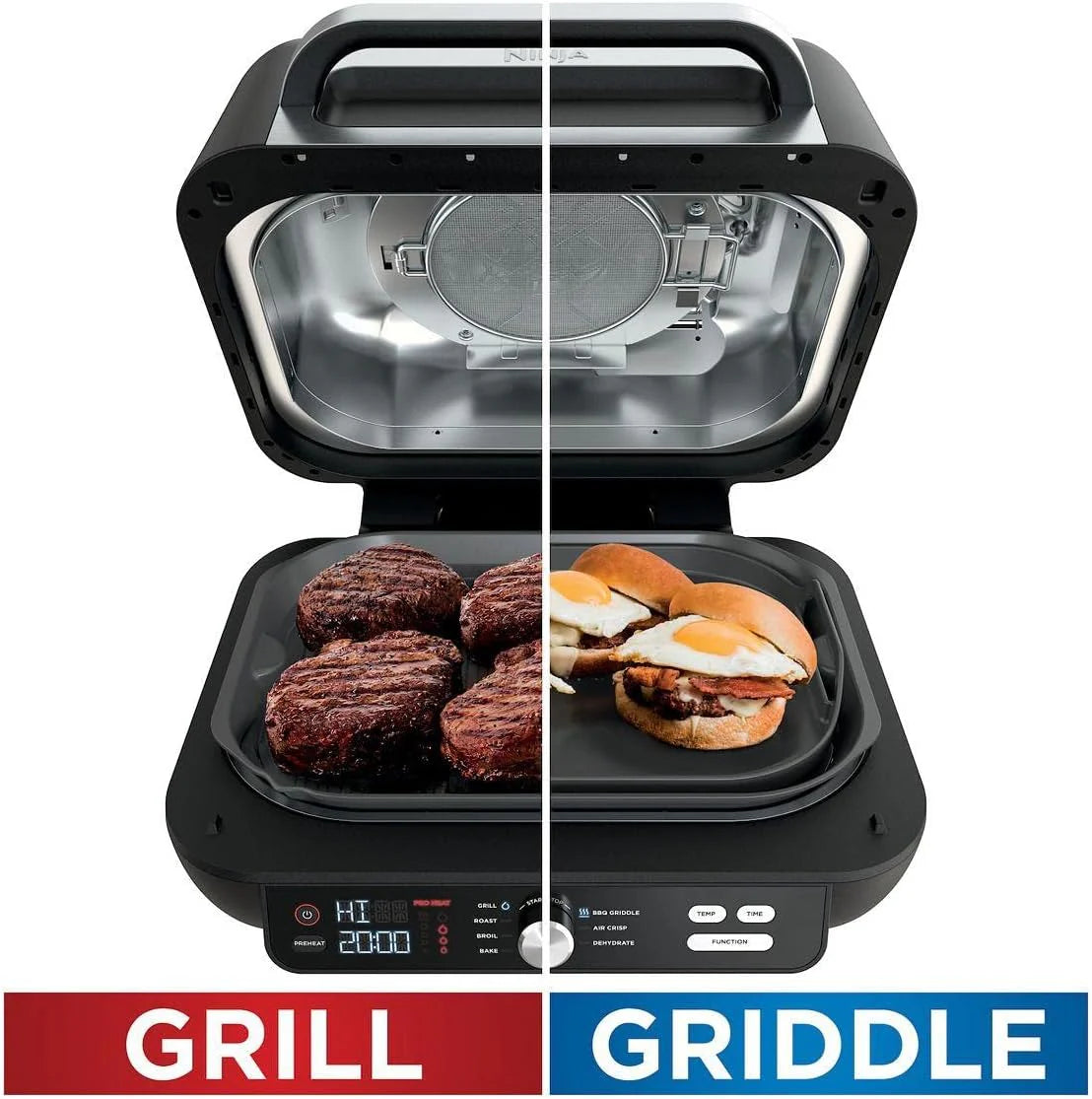 Ninja Foodi Smart XL 6-in-1 Indoor Grill with Air Fry, Bake, Roast, Broil, and Dehydrate, Smart Thermometer