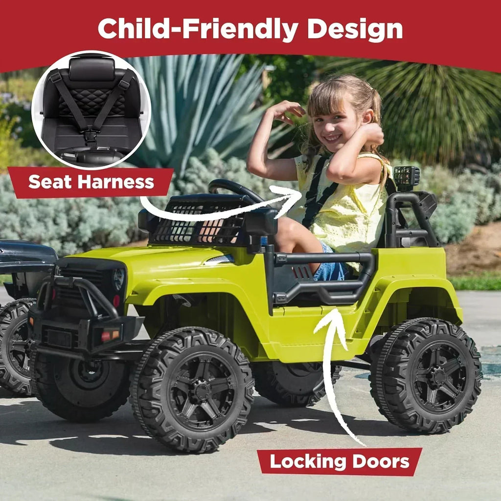 Best Choice Products 12V Kids Ride-On Truck Car with Spring Suspension and LED Lights