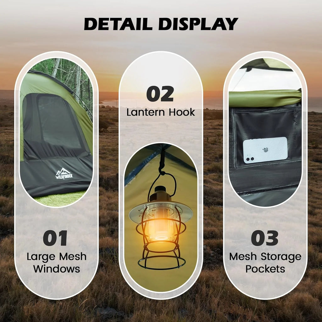 SUV Tent for Camping with Rainfly, Waterproof PU3000mm Double Layer Design, Car Tents for Camping SUV, SUV Tailgate Tent for Outdoor with Storage Bag, for SUV Van, Jeep, Pickup 8'W x 8'L x 7.2'H