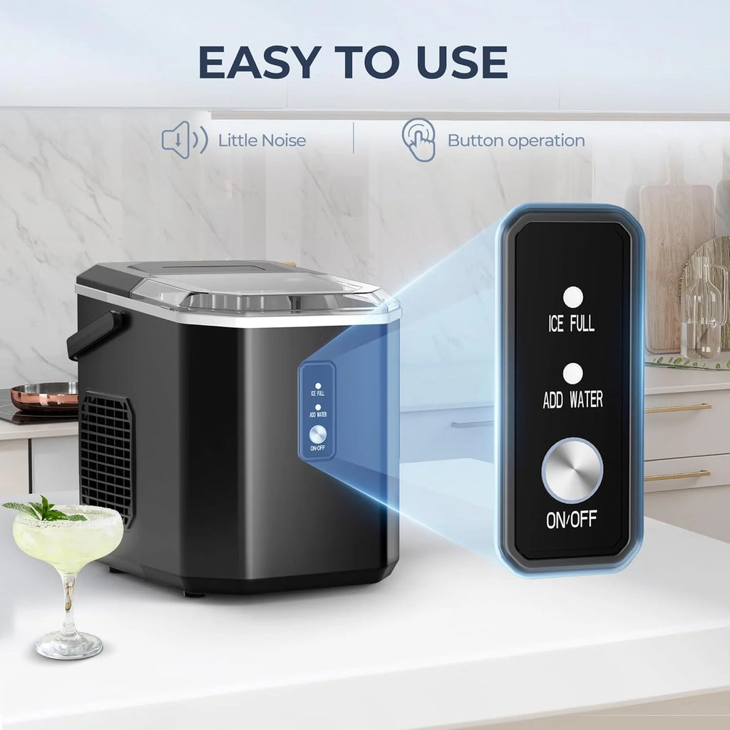 EUHOMY Nugget Ice Maker Countertop, Ready in 8 Mins, 35lbs/24H, Self-Cleaning, Portable Ice Makers Machine with Ice Scoop & Basket, Sonic Ice Maker with Chewable Pellet Ice for Home/Party/RV/Camping