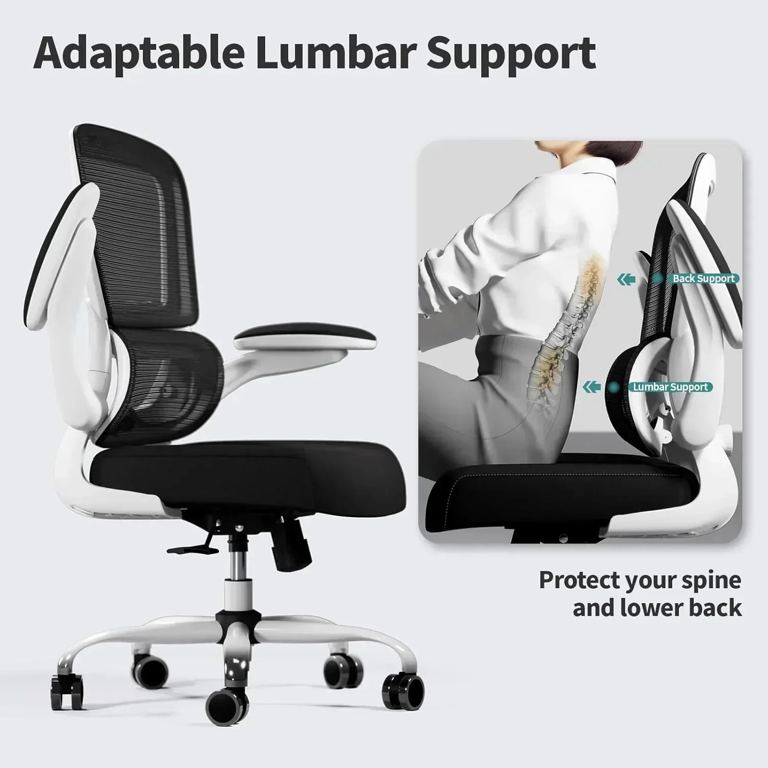 TRALT Office Chair Ergonomic Desk Chair 330 lbs Home Mesh Gaming Chair with Wheels