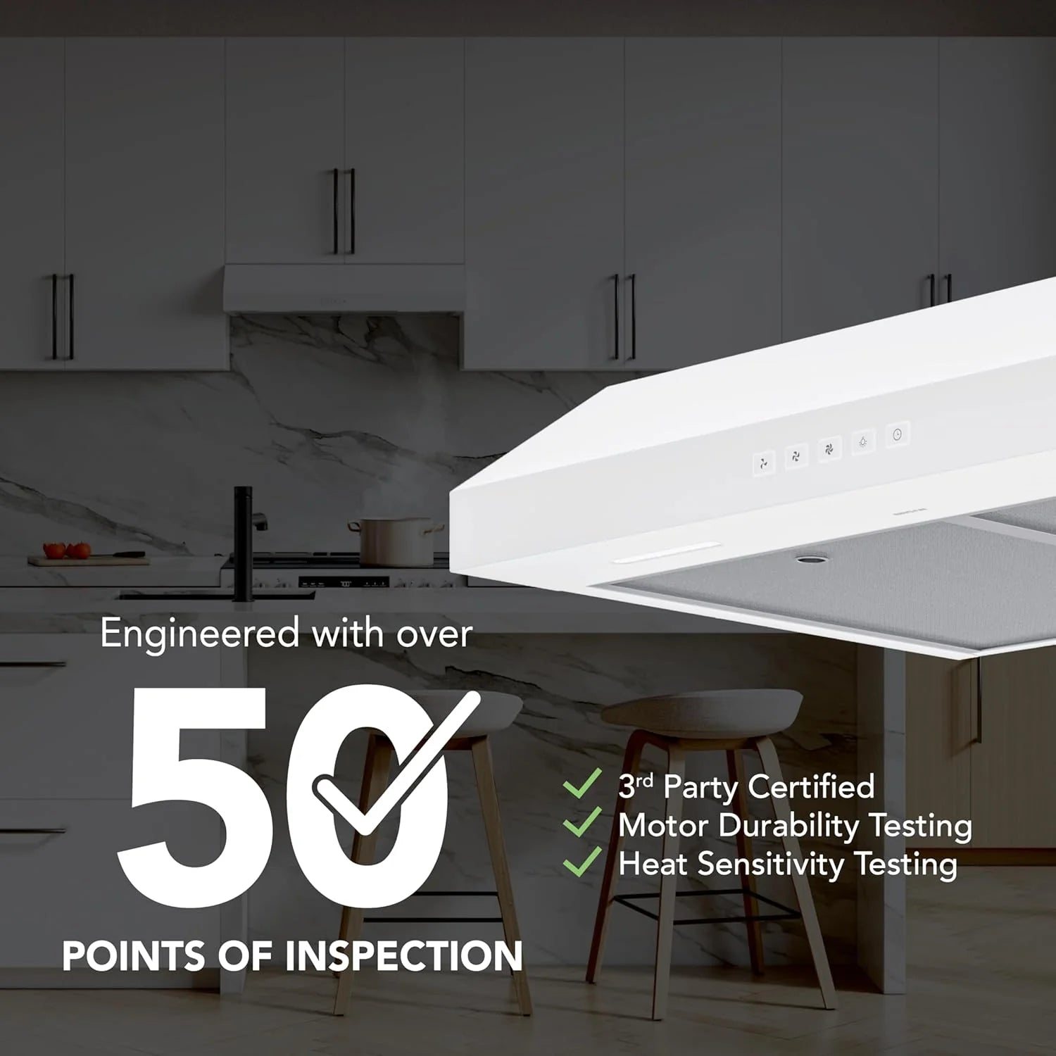 Broan-NuTone Three-Speed Glacier Undercabinet Range Hood with LED Light, ADA Compliant