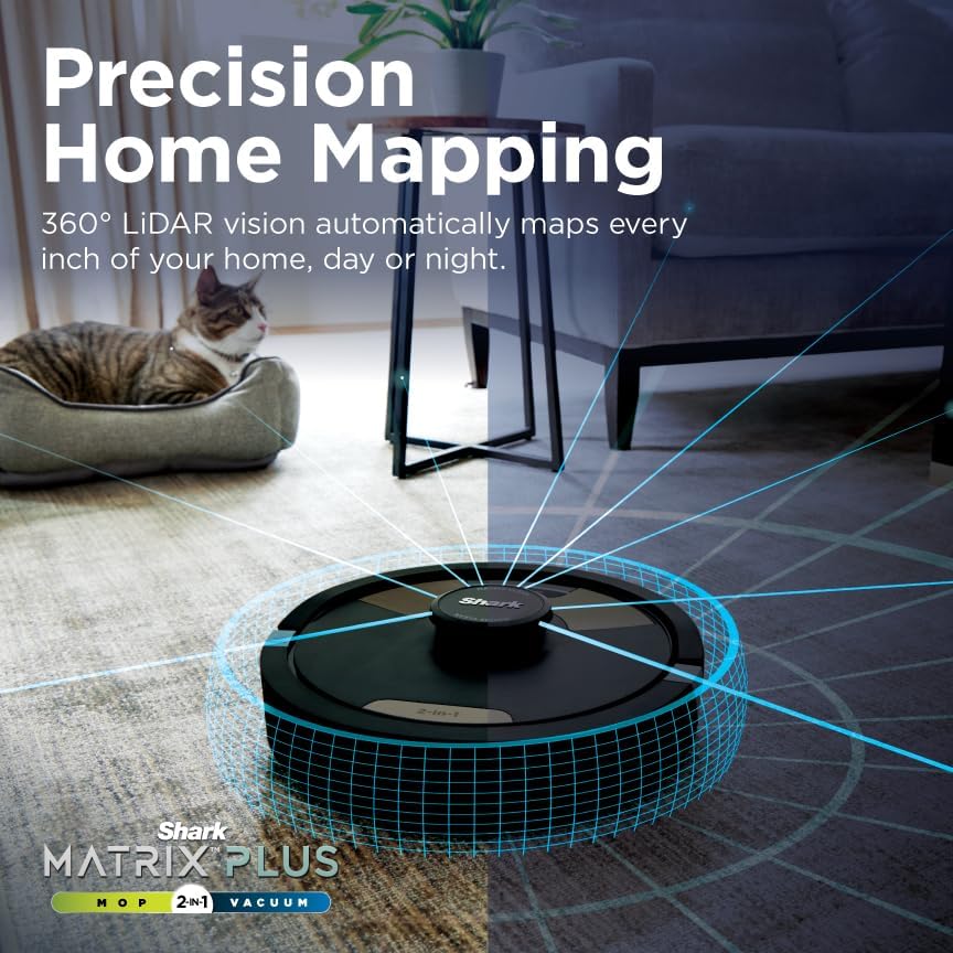 Robot Vacuum & Mop Combo, Powerful Suction, Matrix Plus, 60-Day Debris Capacity, HEPA Bagless Self Empty Base, Sonic Mopping, Home Mapping for Pet Hair - Carpets & Hardfloor, AV2610WA